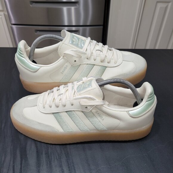 Adidas Womens Samba Sambae Size 10 Sneakers White Lime Green IG1947 (#2258) - Picture 2 of 15
